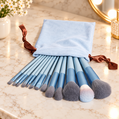 Vellora Beauty™ The Flawless Finish 13-Piece Brush Collection & Pouch