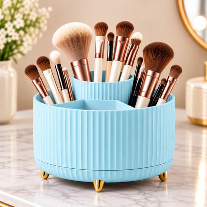 Vellora Beauty™ Elegant 360° Rotating Makeup & Brush Organizer