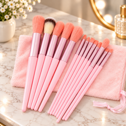 Vellora Beauty™ The Flawless Finish 13-Piece Brush Collection & Pouch