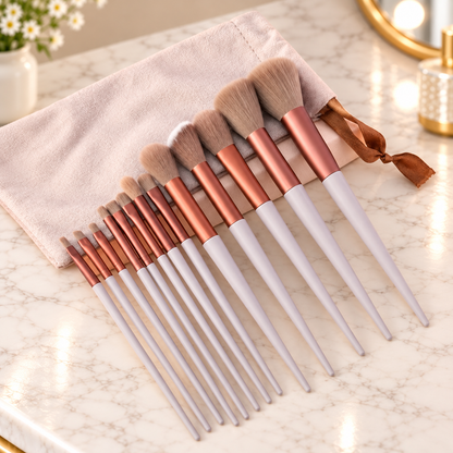 Vellora Beauty™ The Flawless Finish 13-Piece Brush Collection & Pouch