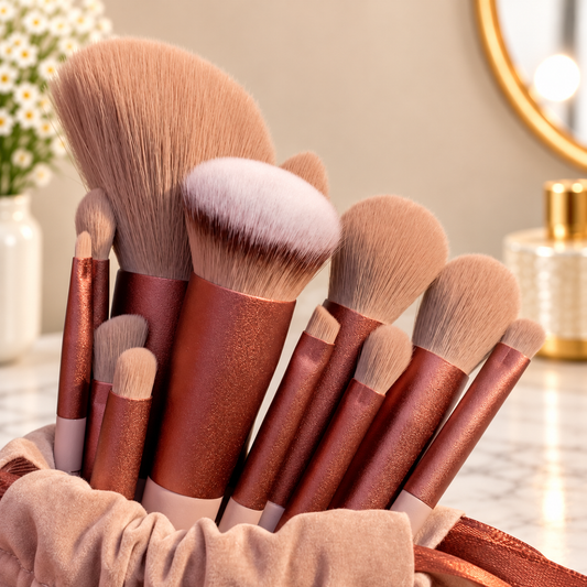 Vellora Beauty™ The Flawless Finish 13-Piece Brush Collection & Pouch